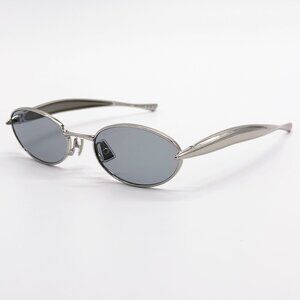 NEW BOTTEGA VENETA SUNGLASSES SILVER WOMEN OVAL EYEWEAR BOTTEGA VENETA BV1386S 0